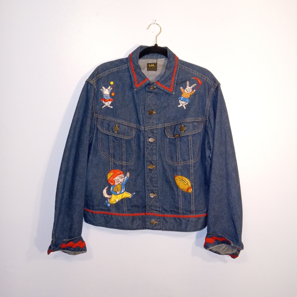Vintage Lee Union Made Jean Jacket with Red Accents